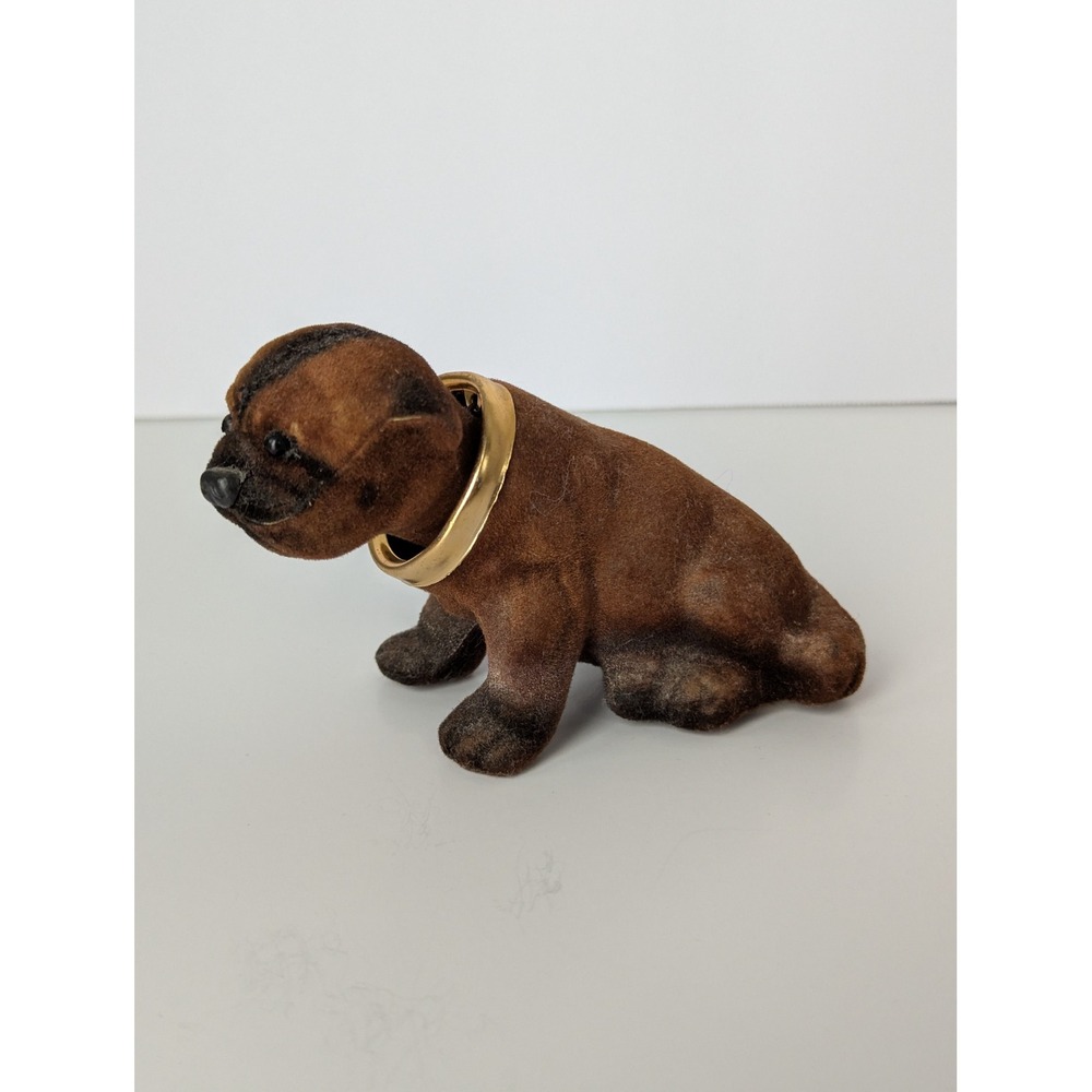 Vintage Felted Nodding Bobblehead Dog Figurine